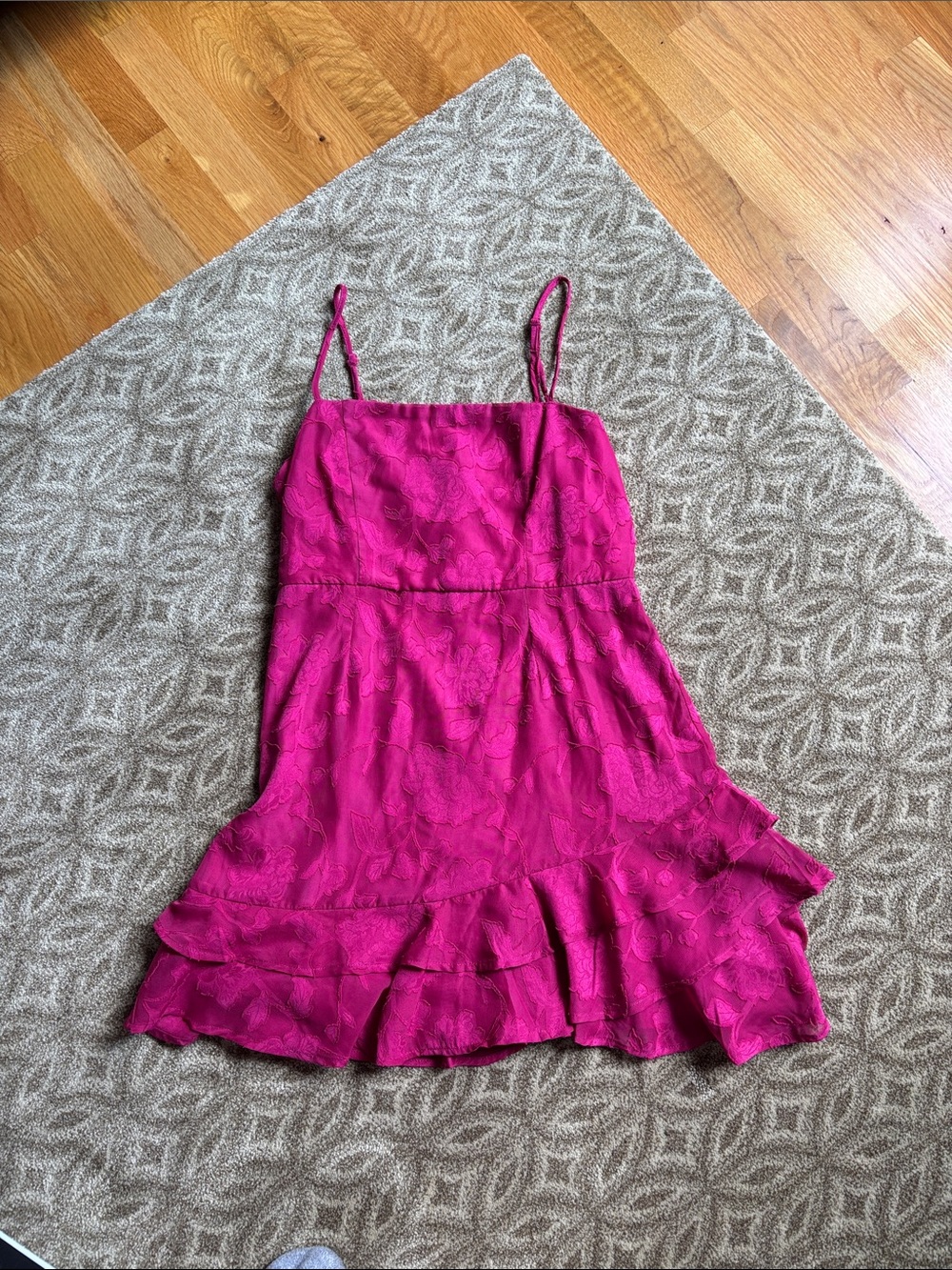 miami Hot Pink Slip Dress with Straps